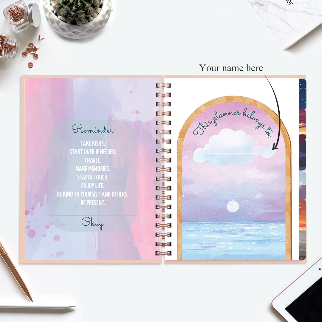 Undated Yearly Planner - Make It happen (2023 Collection) + Ultimate Sticker Book Undated Planners June Trading