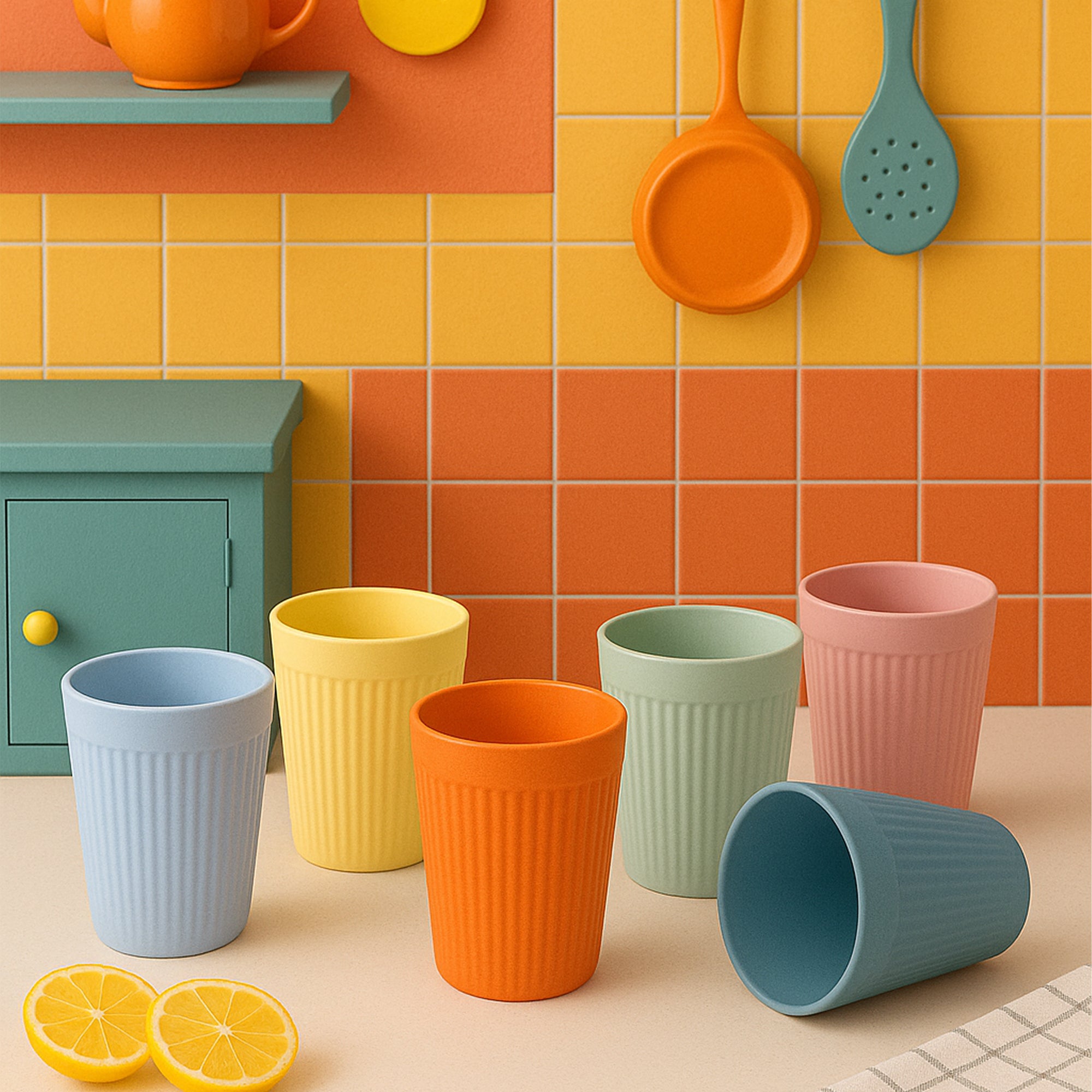 Drink Up Contemporary Tumbler Set Of 4 (Wheat-Straw)