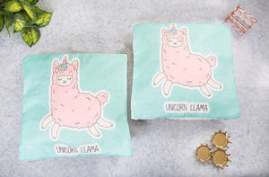 Unicorn Llama Print Cushion Cover (Set of 2) Cushion Cover June Trading