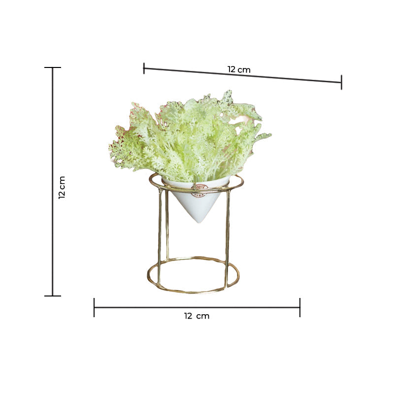 Conical Gold Stand Vase With Artificial Flowers Vases June Trading