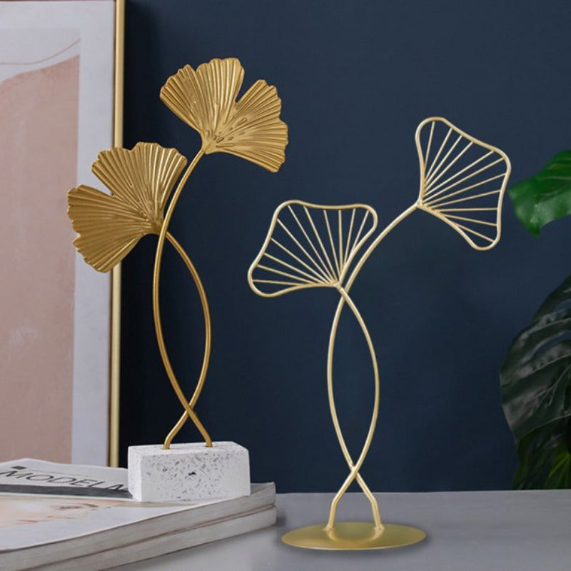 Ornamental Gingko Leaf Sculpture Artifacts June Trading