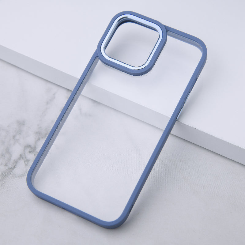 Apple iPhone 13 Pro Acrylic Edge Metallic Transparent Case iPhone 13 Pro June Trading Electric Blue