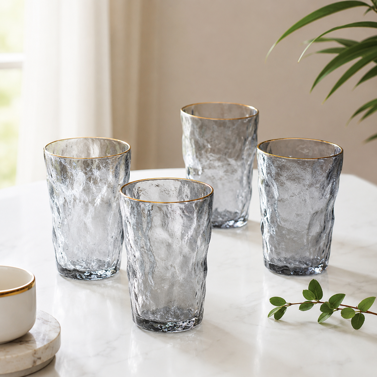 Lavish Frosted Glass Set Of 4 (Large)