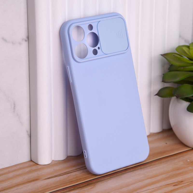 Solid Colour Silicon Case With Camera Slider For Apple iPhone 13 Pro iPhone 13 Pro June Trading Baby Blue