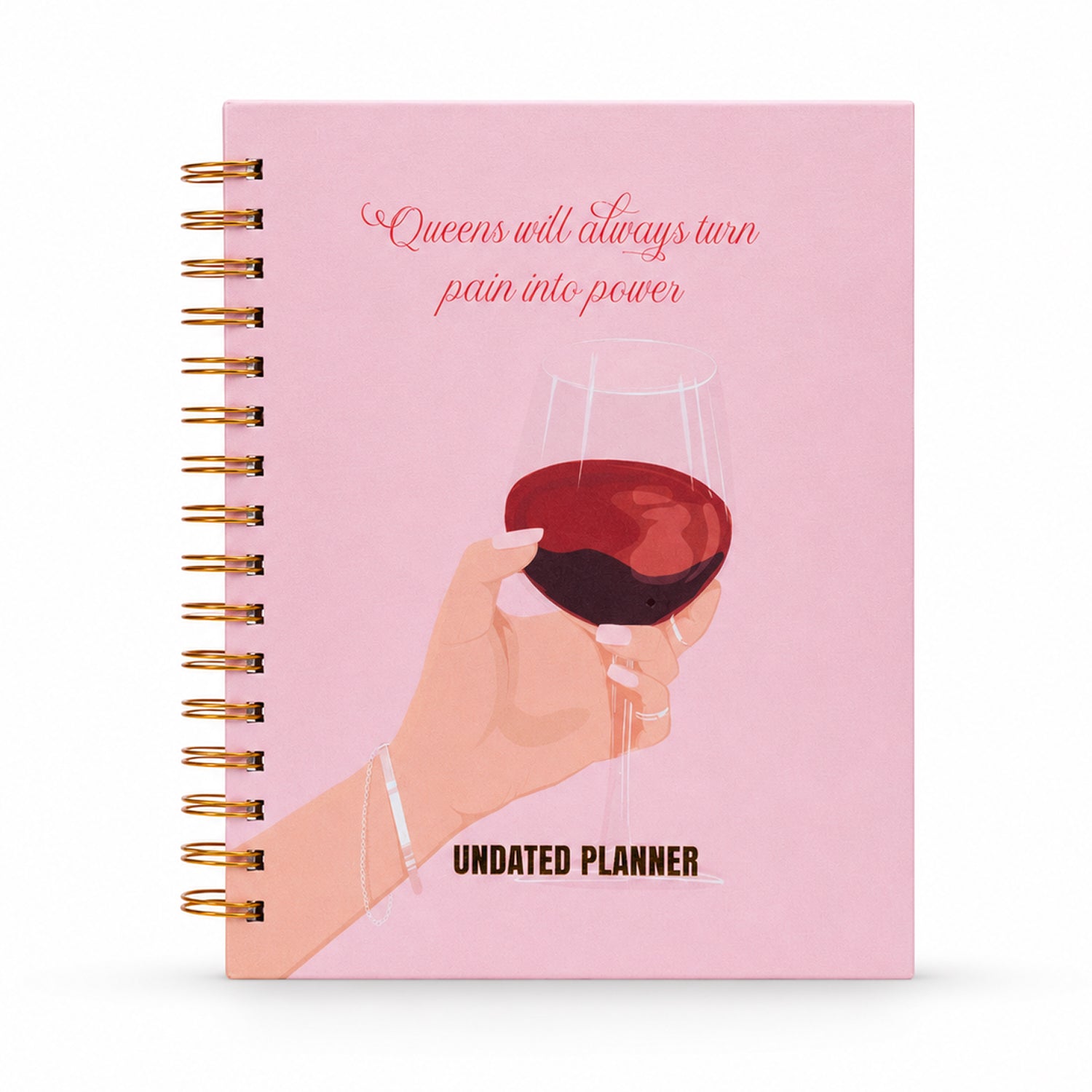 Undated Yearly Planner - Queens Turn Pain Into Power + Ultimate Sticker Book