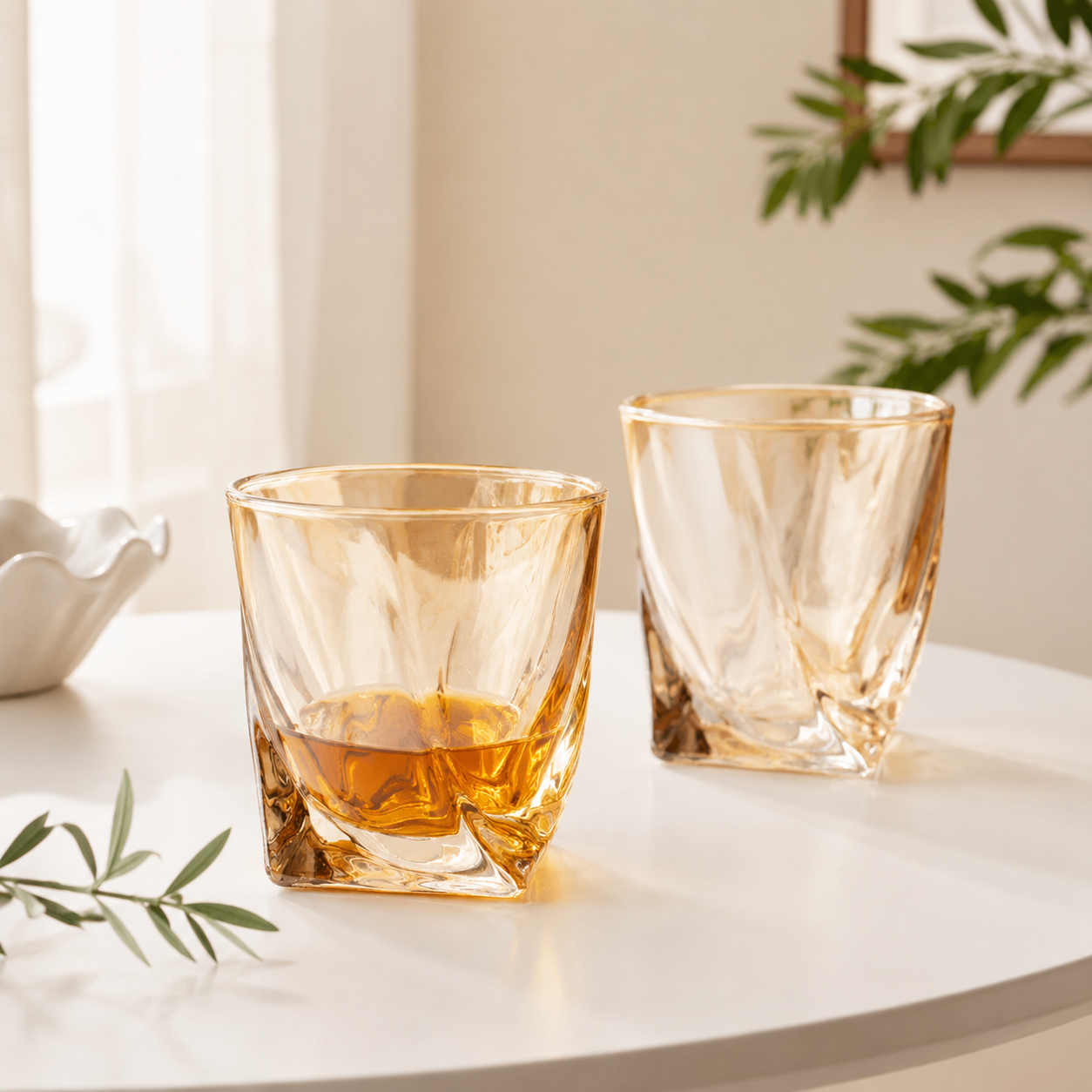 Golden Cascade Drinkware (Set Of 2)
