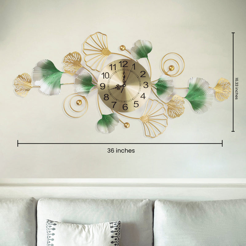 Creative Gingko Leaves Elegant Wall Clock Wall Clocks June Trading