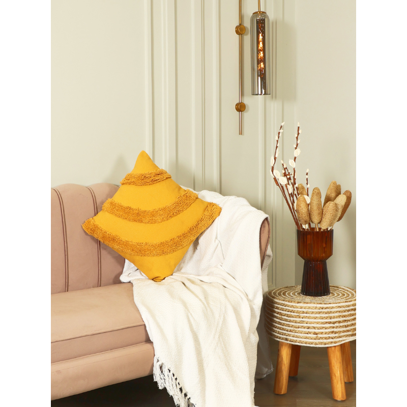 Yellow Curves Cushion Cover