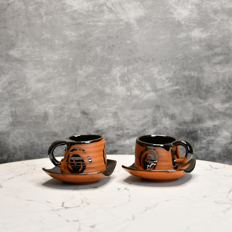 Terracotta Square Tea Cup (Set of 2)