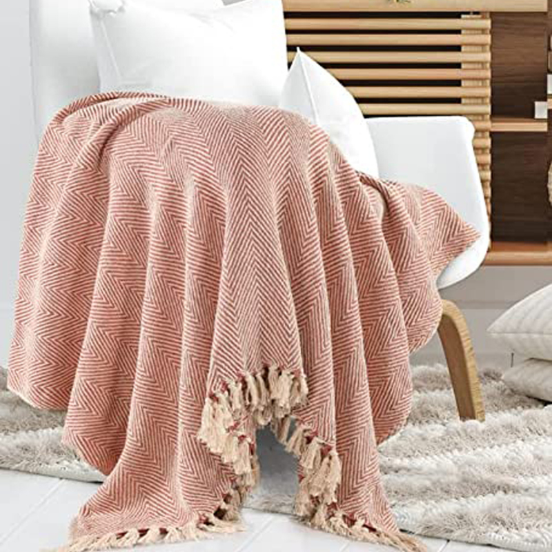 Spring-Hued Chevron Throw