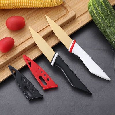 Fruit Knife with Safety Sheath Utility June Trading White