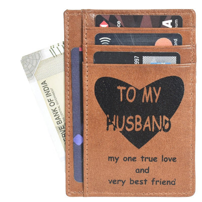 Portlee Leather Printed Slim Card Holder for Husband Card Holder Portlee   