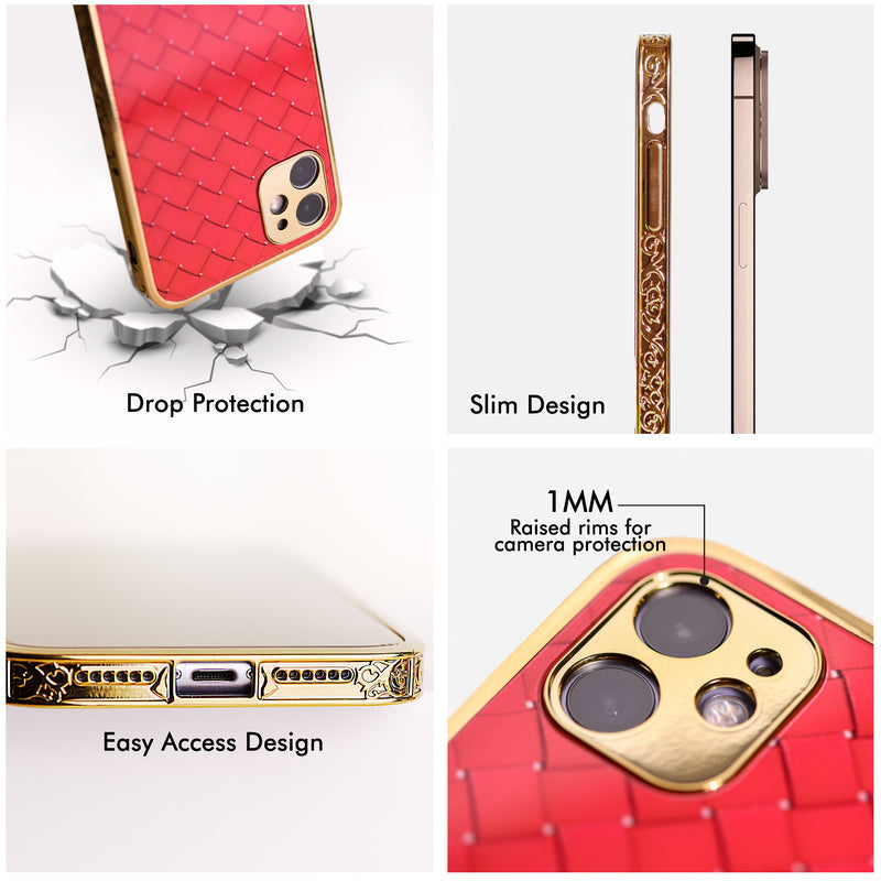 Marble Pattern Rose Gold Edge iPhone 14 Plus Case iPhone 14 Plus June Trading