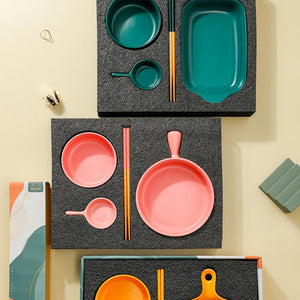 Meraz Lemonade Pink Serving Set (4 Pcs) Serving Platters The June Shop