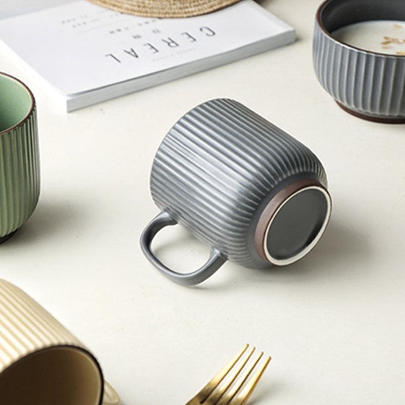 Seraphina Ribbed Coffee Mug Coffee Mugs The June Shop Tall Grey
