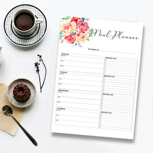 Minimal Floral - Meal Planner Planners June Trading