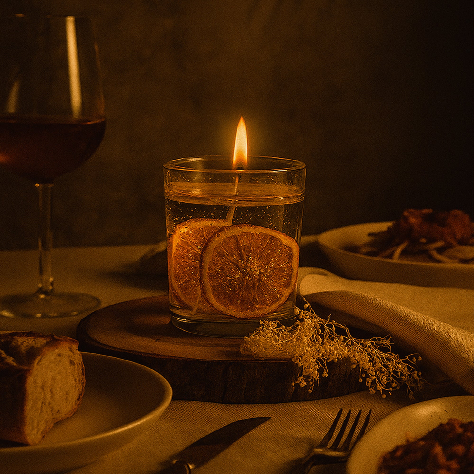 Dried Bloom Aroma Gel Candle | Rosy Tangerine