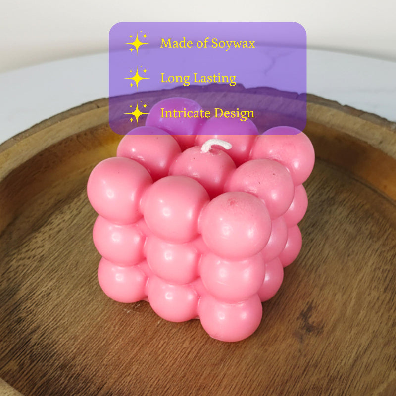 Bubble Soywax Candle Pink Color