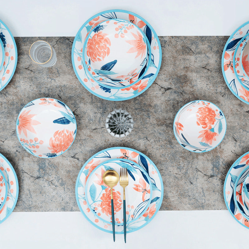 Flora Motif 24 Piece Luxury Dinner Set Dinner Sets June Trading