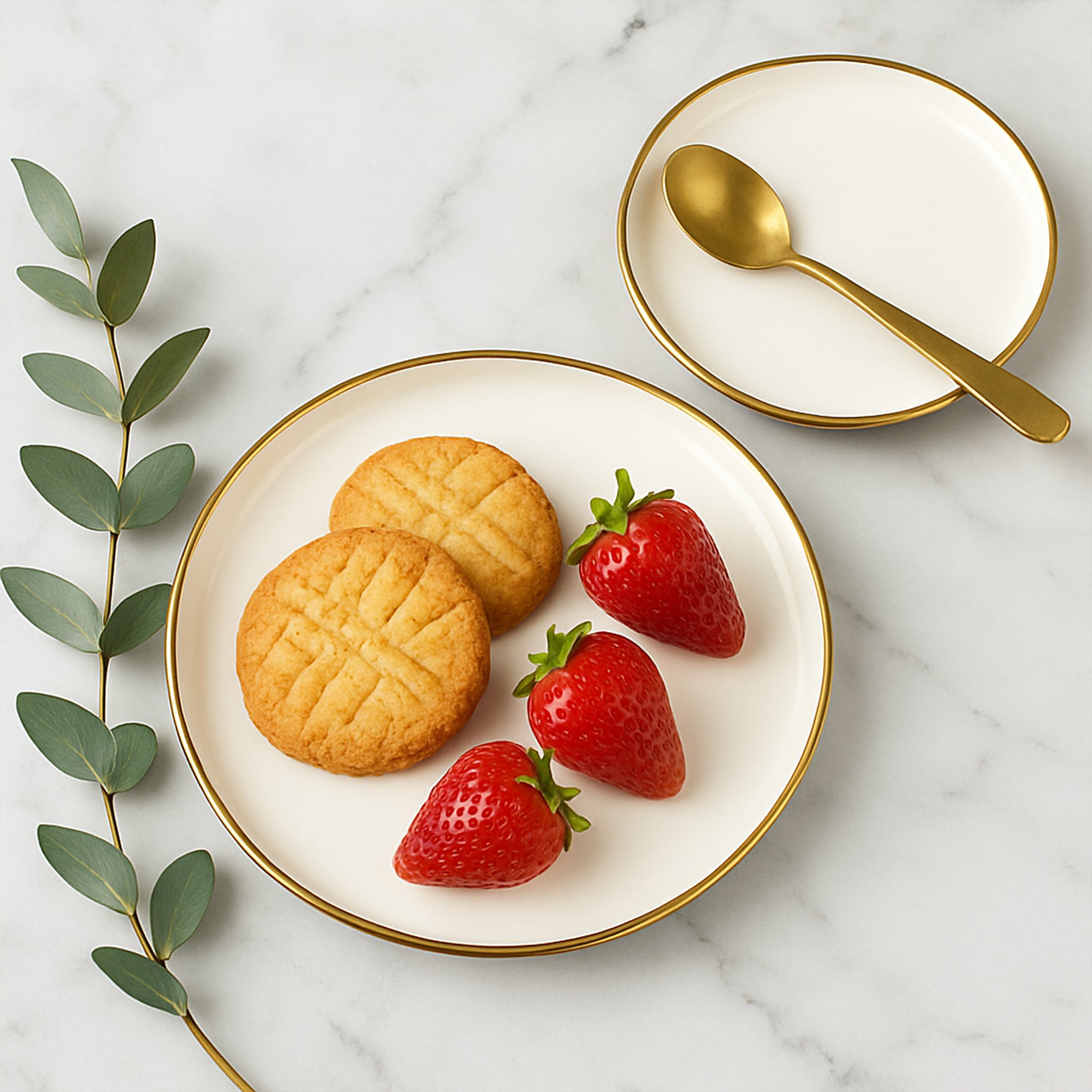 Ivory Gold Rimmed Starter Plate