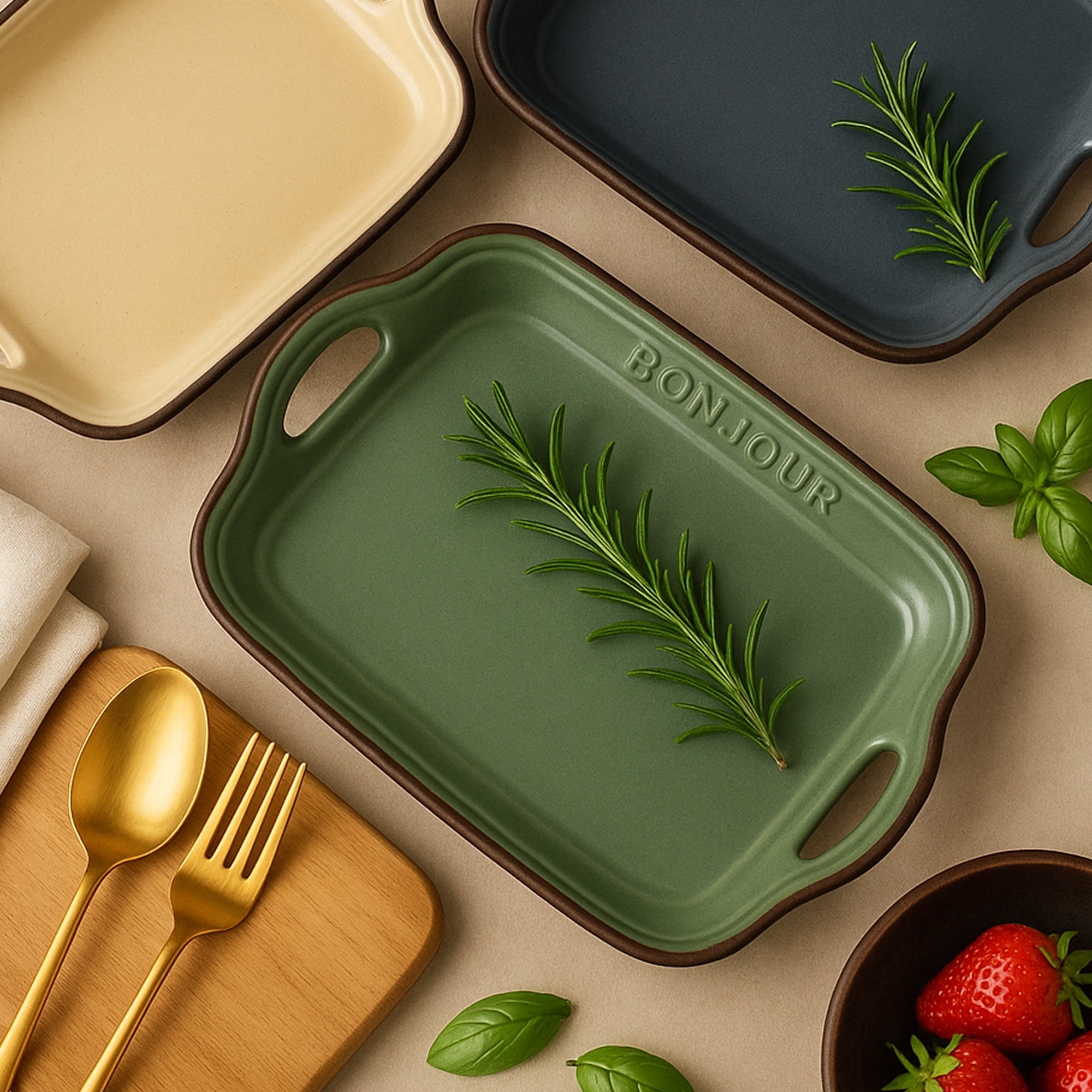 Misaki Serving Tray With Handles