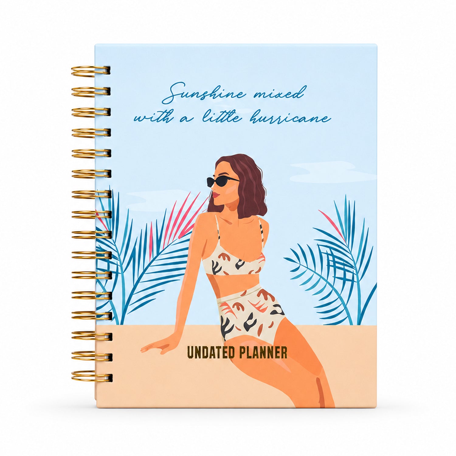 Undated Yearly Planner - Sunshine & A Little Hurricane + Ultimate Sticker Book