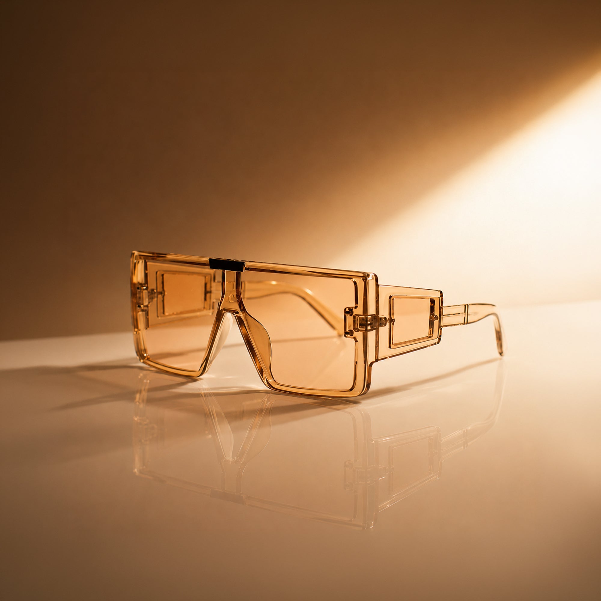 Vintage Oversized Orange Tint Clear Sunglass