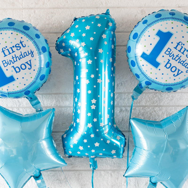 First Birthday Boy Balloon (Set) Balloon June Trading