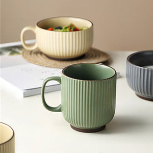 Seraphina Ribbed Coffee Mug Coffee Mugs The June Shop Tall Green