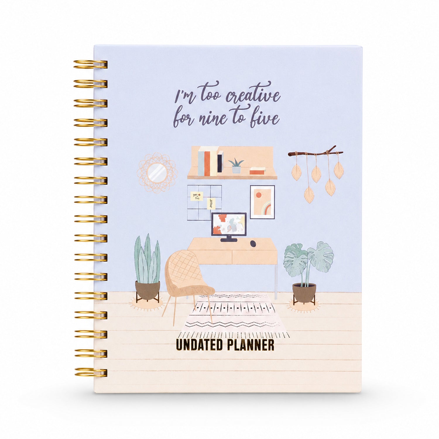 Undated Yearly Planner - Too Creative For 9 to 5 + Ultimate Sticker Book