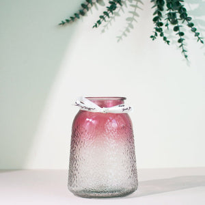 Elegant Frosted Glass Vase Vases June Trading Wine Red