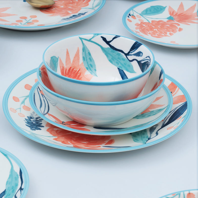 Flora Motif 24 Piece Luxury Dinner Set Dinner Sets June Trading