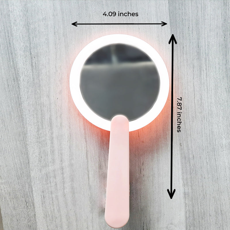 Portable Mirror with Ring Light & Automated Sensor LED Mirrors June Trading Light Pink