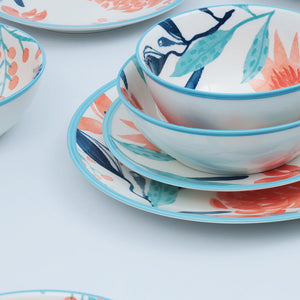 Flora Motif 24 Piece Luxury Dinner Set Dinner Sets June Trading