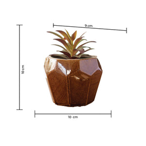 Brown Quirky Geometric Planter Planters June Trading