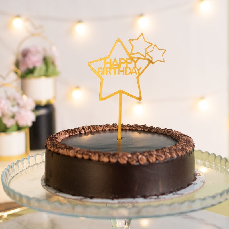 Star Gold Cake Topper - Happy Birthday Cake Toppers June Trading
