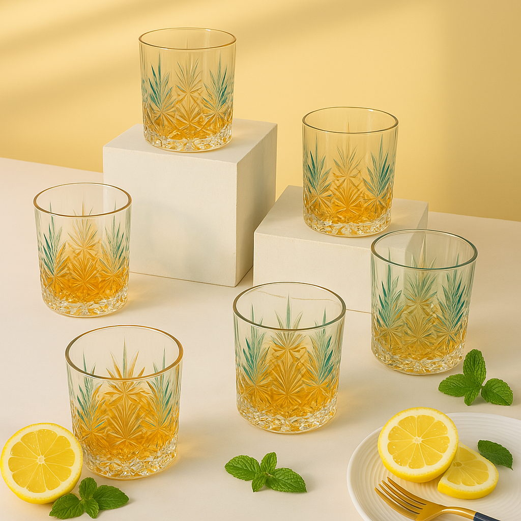 Tropical Radiance Glassware (Set Of 2, 4 & 6)