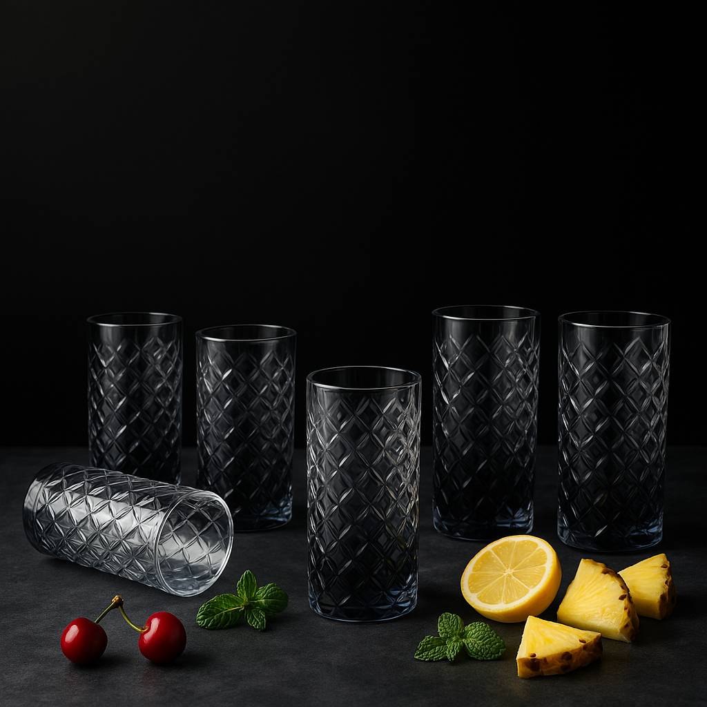 Midnight Prism Crystal Tall Glasses (Set Of 2, 4 & 6)