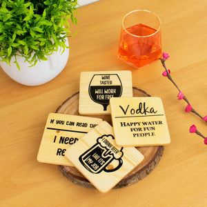 Wooden Coasters (Set Of 4) Coasters June Trading