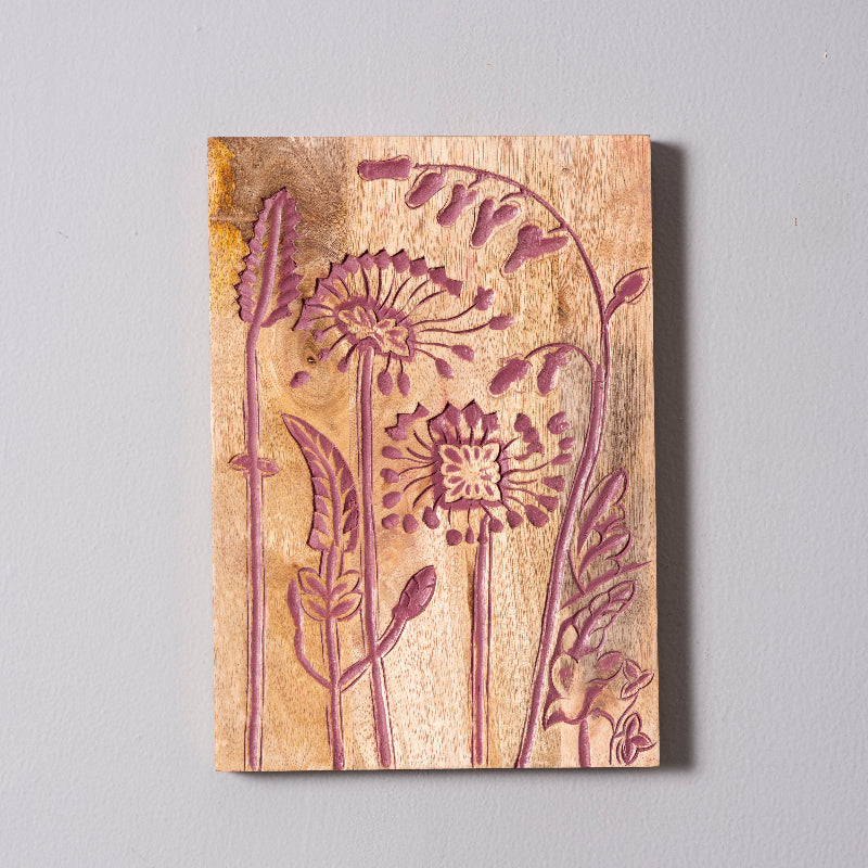 Rustic Charm – Handcrafted Terracotta Leaf and Stem Wall Plate