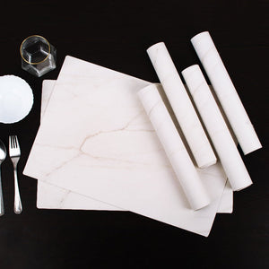 Marblestic White Tone Table Mats Set | 6 Pcs Tablemat The June Shop