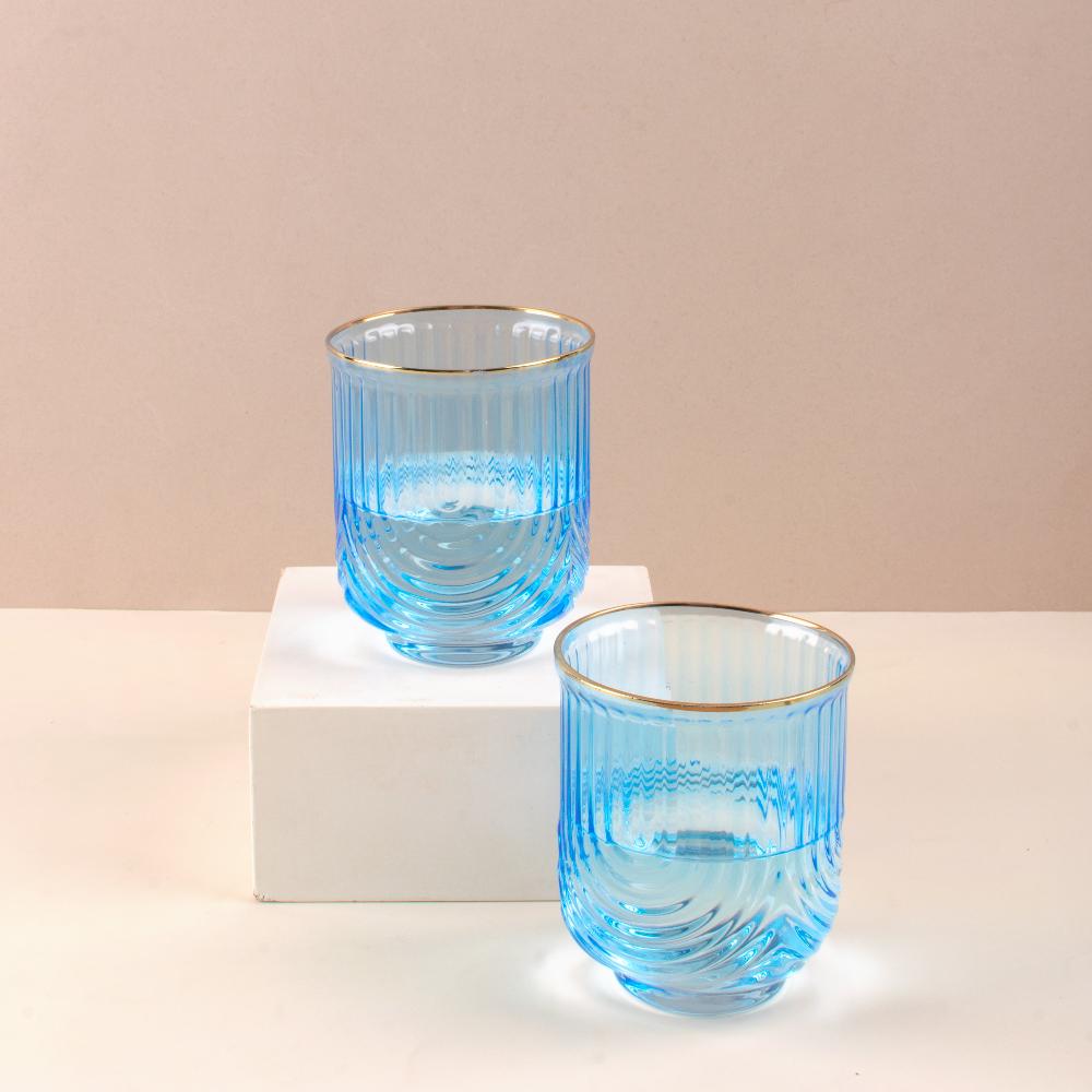 Azure Gilded Wave Glass