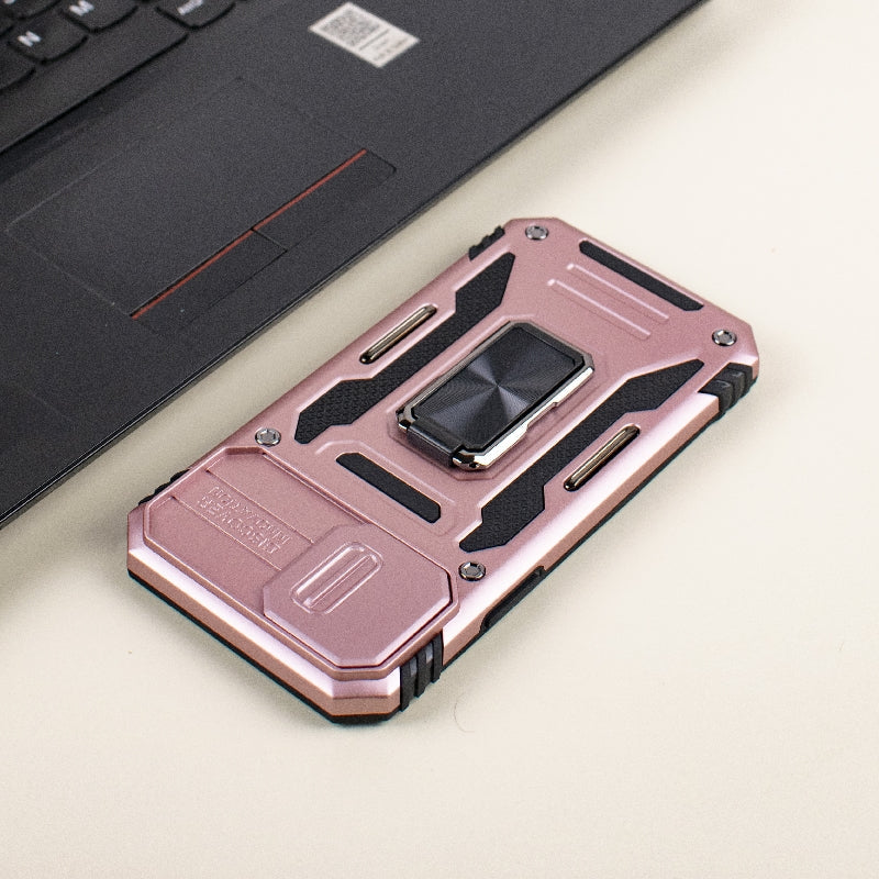 Hybrid Armour iPhone 14 Plus Cover | Camera Slider & Kickstand iPhone 14 Plus The June Shop Chic Pink