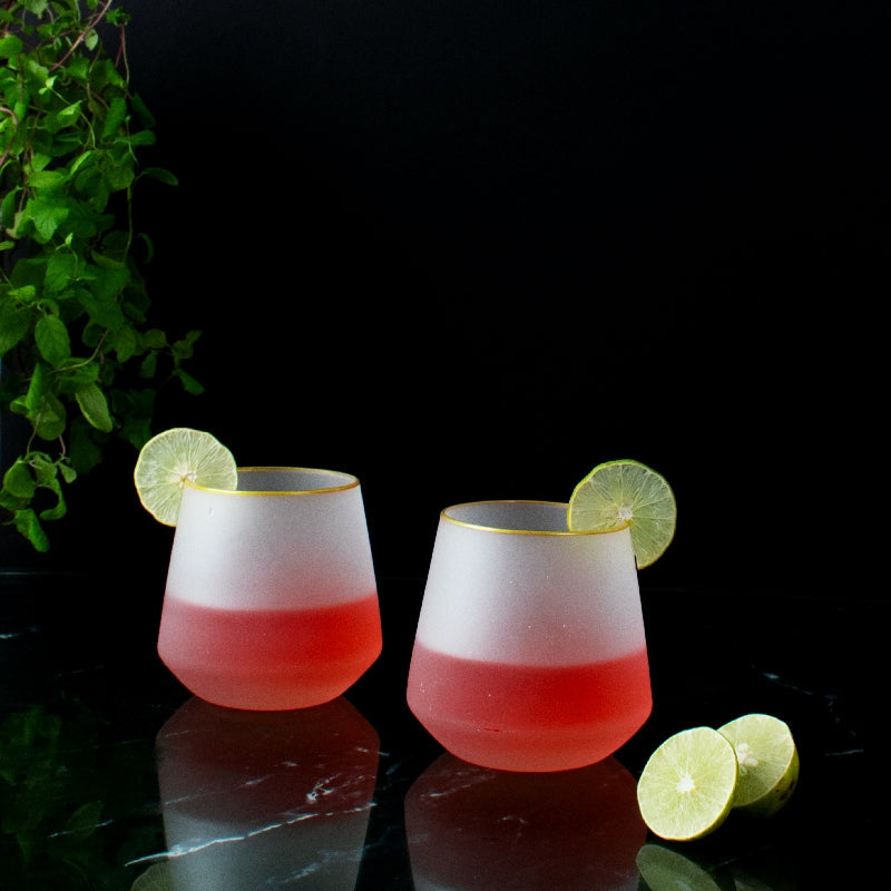 Corks & Cocktails Frosted Glass (Set of 6) Glasses June Trading