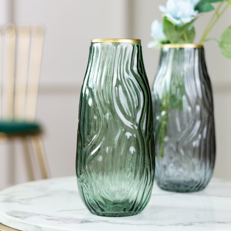 Empoli Whirl Pressed Vase Vases June Trading Pine Green