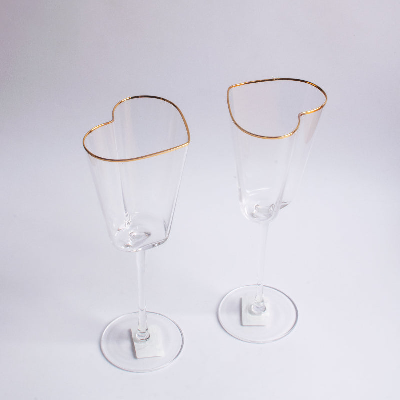 Château Heart Gold Rimmed Stemware