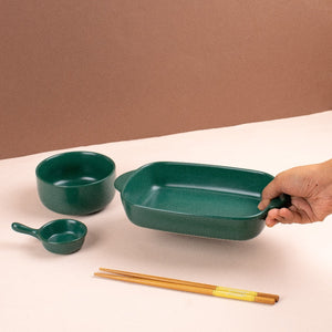 Meraz Emerald Green Serving Set (4 Pcs) Serving Platters The June Shop