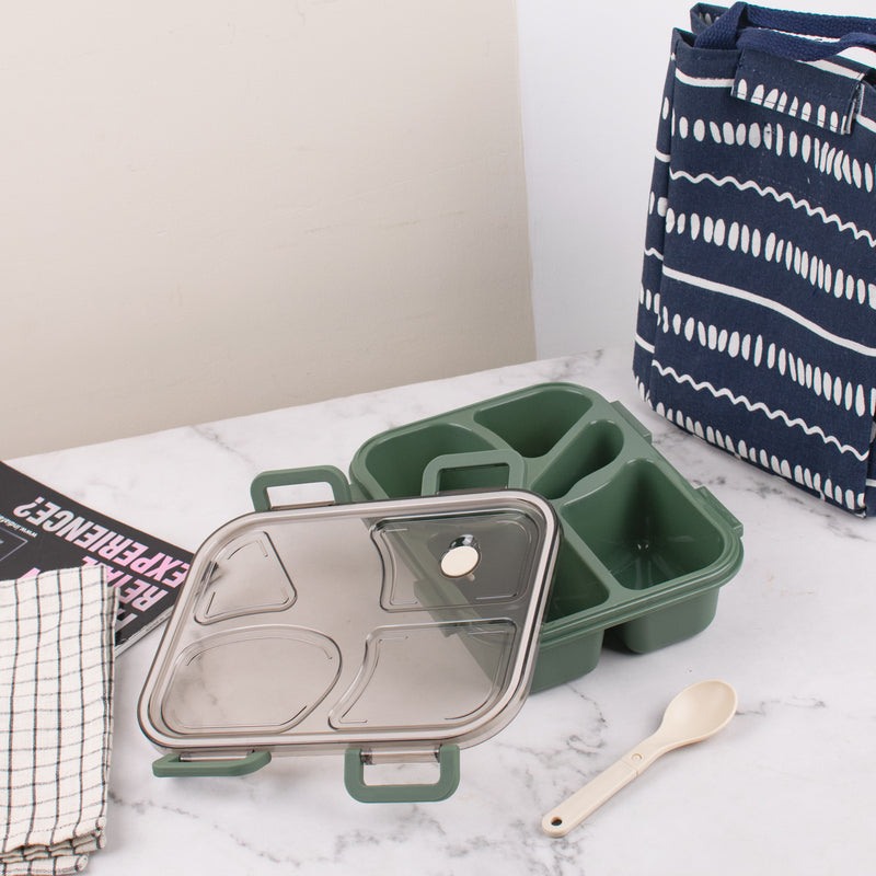 Yum-Tum Bento Lunch Box Lunch Boxes June Trading Pine Green
