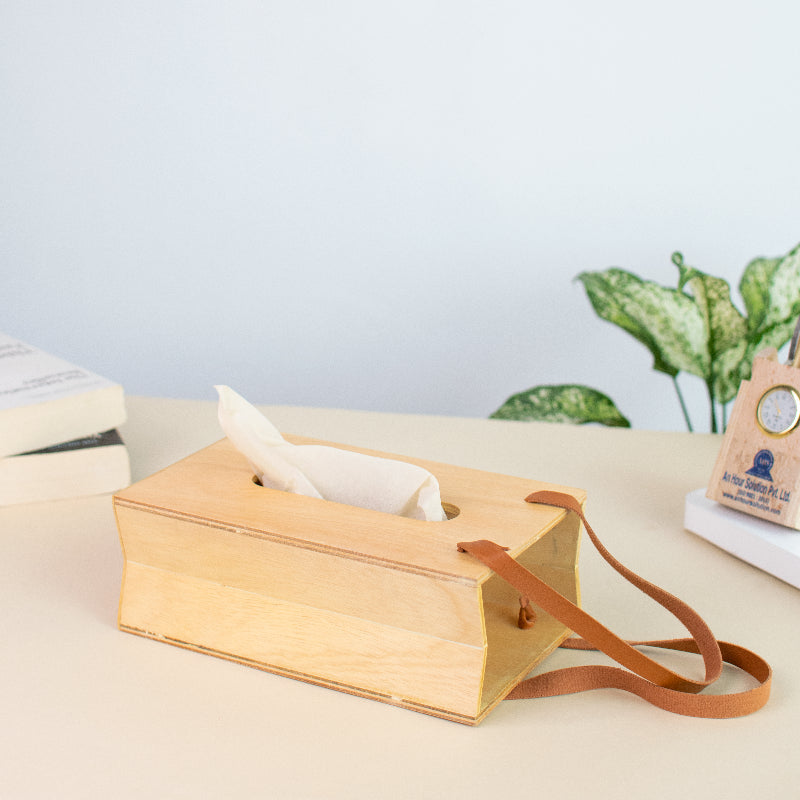 Teakwood Urbane Tissue Box Tissue Box June Trading