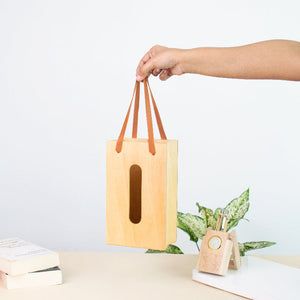 Teakwood Urbane Tissue Box Tissue Box June Trading